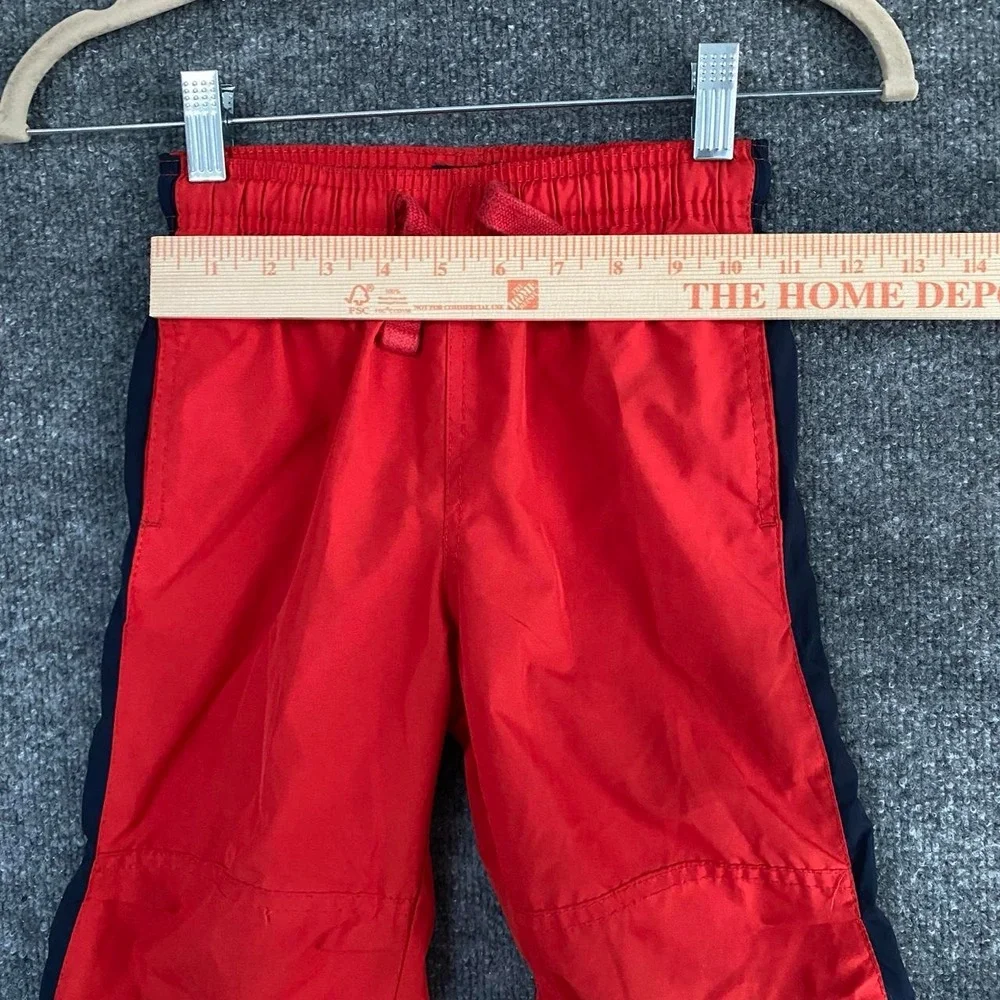 OSHKOSH B'GOSH KIDS RED PANTS BLUE PANEL SIDE STRIPES OUTDOOR GORPCORE